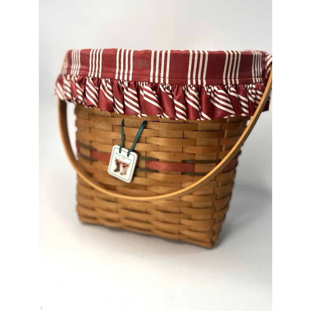 Longaberger 1998 Winter Wishes With Liner Cottagecore Holiday Basket